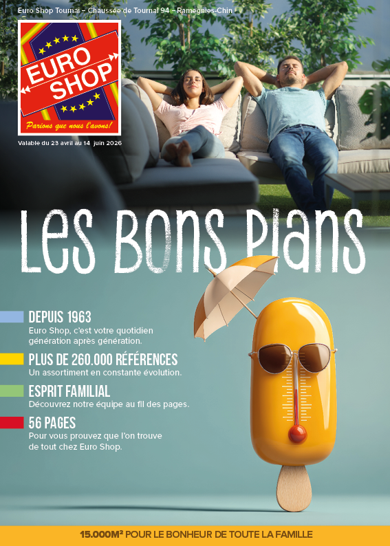 Promotions - Euro Shop Tournai - d&egrave;corations - meubles de jardin - barbecues - le moins cher - magazine - dépliant promotionnel - euro shop