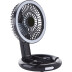 Brilliant Vesto Bureaulamp op Accu met Ventilator - Powerbank USB - Ø18cm - Kunststof - Zwart