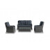 Loungeset Antonio in wicker met kussens - antraciet