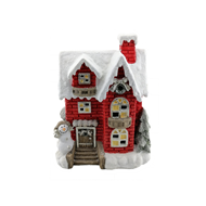 Chateau rouge neige 48 cm LED - Nouveau depuis 23/11/2022 - Marque DDD