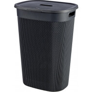 Curver Filo Panier à Linge avec Couvercle Anthracite - 55L - Surmatelas - Marque Curver - Couleur Gris foncé - Matériel Matière plastique - Contenu 55 l