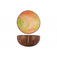 Noya Kom - Ø14cm - Kokosnoot - Rood/Groen - Materiaal Kokosnoot - Kleur Groen,Rood