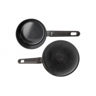 Cosy&Trendy Full Black Sauspan - Ø16xH7,8cm - Aluminium - Zwart - Merk Cosy & Trendy - Geschikt voor Gas,Electrisch,Halogeen,Keramisch,Inductie