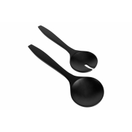 Cosy&Trendy Black&Wood Couverts à Salade Acacia - 31,5x9 cm - Bois - Noir - Marque Cosy & Trendy