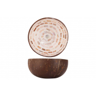 Noya Bol - Avec Rayures - Ø14cm - Noix de Coco - Brun - Matériel Noix de coco - Couleur Brun