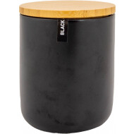 Cosy&Trendy Black&Wood Opbergpot - Ø10x12,5cm - Aardewerk - Zwart/Bruin - Merk Cosy & Trendy - Materiaal Aardewerk - Kleur Bruin,Zwart