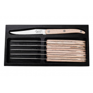 Laguiole Style de Vie Innovation Line Steakmessen - 23cm - Hout/RVS - Eikenhout - 6 Delig
