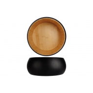 Cosy&Trendy Black&Wood Saladier - Ø25 x10cm - Bambou - Noir/Brun - Marque Cosy & Trendy - Couleur Noir,Brun - Matériel Bambou