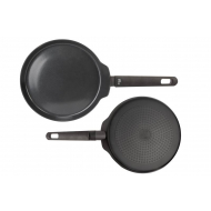 Cosy&Trendy Full Black Poêle à Crêpes - Ø24xH1,8cm - Aluminium - Noir - Marque Cosy & Trendy - Convient pour Gaz,Halogeen,Électrique,Induction,Keramisch