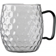 Cosy&Trendy Moscow Mule Glas - Gehamerd - 500ml - Borosilicaatglas - Transparant Zwart - Merk Cosy & Trendy