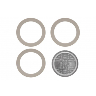 Bialetti Set Filterplaatjes - Inclusief 3 Rubberen Ringen - Ø19mm - Aluminium