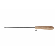 Cosy&Trendy Fontestic Fonduevork - RVS - Bruin - 6 Stuks - Merk Cosy & Trendy
