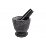 Cosy&Trendy Vijzel met Stamper - Ø10cm - 210ml - Marmer - Antraciet/Grijs/Zwart - Merk Cosy & Trendy
