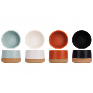 Cosy&Trendy Dela Bols - 9,5x5,5cm - Grès - Blanc/Bleu/Orange/Noir - 4 Pièces - Marque Cosy & Trendy - Couleur Noir,Orange,Blanc,Bleu - Matériel Céramique
