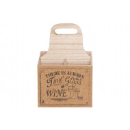 Cosy&Trendy Porte-bouteilles Blanc - 18,5x18,5x27cm - Polyester/Coton - Naturel - Marque Cosy & Trendy