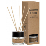 Cosy&Trendy Geurstokjes - Vanille/Cedarwoord - 50ml - Glas - Merk Cosy & Trendy - Geur Cederhout
