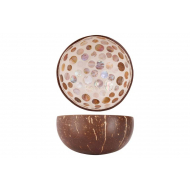 Noya Bol avec Sphères en Perles - Ø14cm - Noix de Coco - Brun - Matériel Noix de coco - Couleur Brun