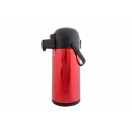 Thermos à Pompe avec Bouton Poussoir - 1,9L - Acier Inoxydable/Verre - Rouge - Contenu 1,9 l - Couleur Rouge