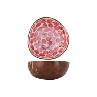 Noya Bol avec Sphères en Perles - Ø14cm - Noix de Coco - Rose - Couleur Rose - Matériel Noix de coco