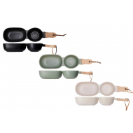 Cosy&Trendy Bites Bol Apéritif - 34,5x9,5x5,5cm - Grès - Noir/Vert/Blanc - 3ass - Marque Cosy & Trendy - Matériel Poterie - Couleur Vert,Noir,Blanc