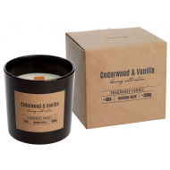 Cosy&Trendy Geurkaars -Vanilla/Cedarwoord- 40h Brandtijd - Ø10x10cm - Zwart - Merk Cosy & Trendy - Aantal branduren 40u