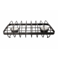 Rechaud met 2 Flexibele Kaarsenhouders - 25x7x15cm - Kleur Zwart