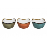 Cosy&Trendy Brisbane Bols à Tremper - 8,5x8,5cm - Porcelaine - Bleu/Vert/Orange - 3 Pièces - Marque Cosy & Trendy - Matériel Porcelaine - Couleur Bleu,Orange,Vert