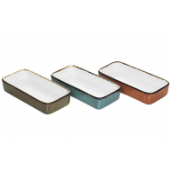 Cosy&Trendy Brisbane Bols - 17x8cm - Porcelaine - Bleu/Vert/Orange - 3 Pièces - Marque Cosy & Trendy - Couleur Vert,Orange,Bleu - Matériel Porcelaine