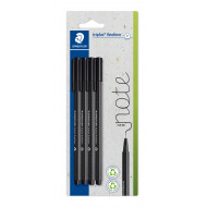 Staedtler Triplus Fineliners - 0,3mm - Zwart - 4 stuks - Merk Staedtler - Type schrijfgerief Fineliner - Kleur Zwart
