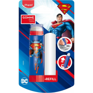 Maped Superman Gomme en Tube -  Avec Recharge - Marque Maped