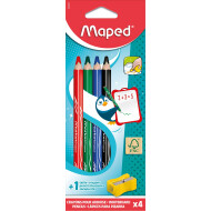 Maped Marker'Peps Crayons Effaçables à Sec - Avec Taille-Crayon - Effaçable - 4 stuks - Marque Maped - Type d'écriture Marqueur tableau blanc