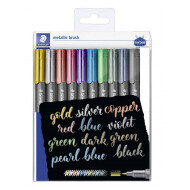 Staedtler Metallic Brush Set Marqueurs - 10 pièces - Marque Staedtler - Type d'écriture Stylo feutre - Couleur Multicolore