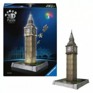 Ravensburger 3D Puzzle Iconics : Big Ben - Avec Lumière - À partir de 10 ans - 216 pièces - Age à partir de 10 ans