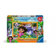 Ravensburger Puzzle Dora l’Exploratrice Nous Pouvons le Faire ! - À partir de 3 ans - 2x12 pièces - Age à partir de 3 ans
