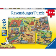 Ravensburger Puzzle Ferme - Dès 5 ans - 3x49 pièces - Age à partir de 5 ans