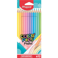 Maped Color'Peps Crayons de Couleur Pastel - 12 pièces - Marque Maped - Type d'écriture Crayon de couleur