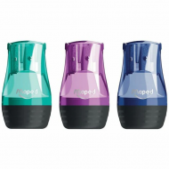 Maped Tonic Metal Potloodlsijper met Opvangbakje - 2 Gaten - 3ass - Merk Maped