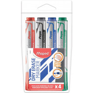 Maped Marqueurs Effaçables à Sec Jumbo - Pointe Ogive - 4 pièces - Marque Maped - Couleur Multicolore - Type d'écriture Marqueur tableau blanc
