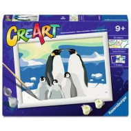 Ravensburger CreArt Junior Famille Pingouin - Peinture par Numéros - À partir de 9 ans - Age à partir de 9 ans