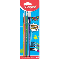 Maped Color'Peps Set Pinceaux - Cheveux Synthétiques - 4 pièces - Marque Maped - Modèle de brosse Plusieurs