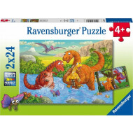 Ravensburger Puzzle Dinosaures Joueurs - Dès 4 ans - 2x24 pièces - Age à partir de 4 ans