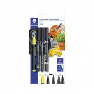 Staedtler Lumocolor Permanent Set de Différents Marqueurs - Diamètres Différents - 4 pièces - Marque Staedtler - Type d'écriture Marqueur permanent - Couleur Jaune,Noir