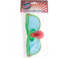 Jumbo Bril met Rode Neus - 22cm - Groen