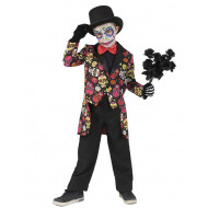 Verkleedpak Muerto Manu - Jongens - Maat 140 - Multicolor - Geslacht Jongen - Leeftijd 9 t/m 10 jaar - Maat 140