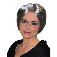 Pruik Oma - One Size - Volwassene - Grijs