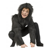 Verkleedpak Gorilla George - Jongens - Maat 116 - Zwart - 2 delig - Leeftijd 5 t/m 6 jaar - Geslacht Jongen - Maat 116
