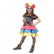 Verkleedjurk Muerto Mira - Meisjes - Maat 116 - Multicolor - Leeftijd 5 t/m 6 jaar - Geslacht Meisje - Maat 116