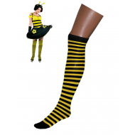 Chaussettes Longues Rayées - Taille Unique - 63cm - Noir/Jaune - Taille  One Size - Sexe Dames