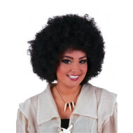 Pruik Nina Afro - One Size - Volwassene - Zwart
