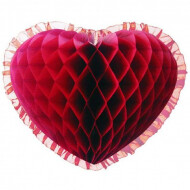 Hangdecoratie Hart - 45cm - Papier - Bordeaux